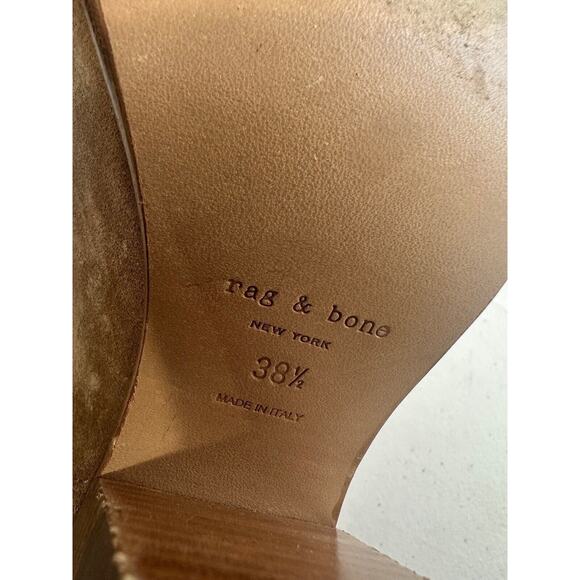 Rag & Bone Womens Harrow Suede Ankle Boot Minimalist Biker Moto 38.5 Brown - Picture 7 of 9